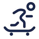 Skateboarding Round SVG Icon